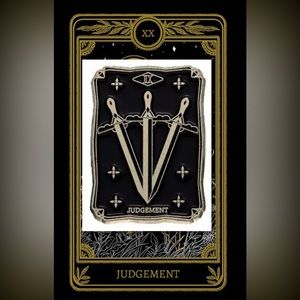 $1 TAROT CARD PIN/BROOCH. ENAMEL/METAL. NEW. $1 WITH ANY $10 ORDER OR MORE